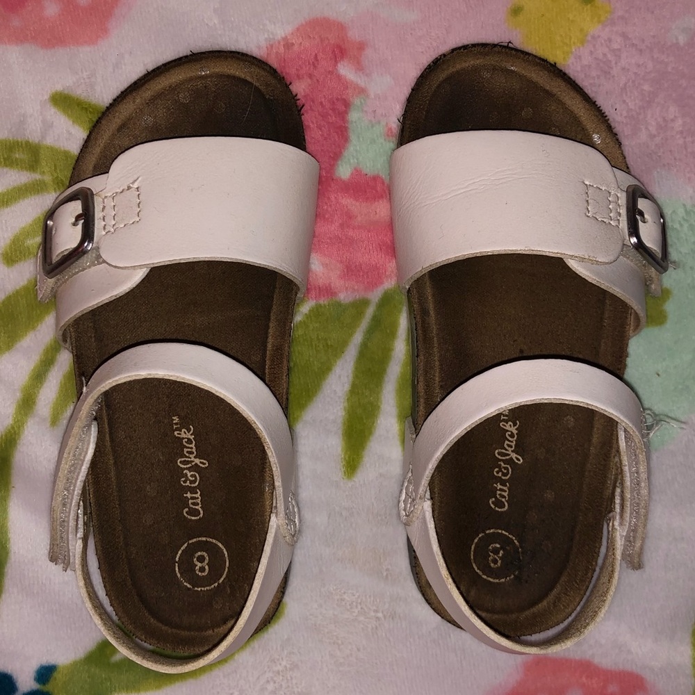 White toddler girls Cat & Jack sandals